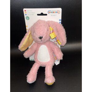 New Sensory Snuggables Bunny Plush 6" Pink Snuggle Crinkle & Mixed Texture Toy